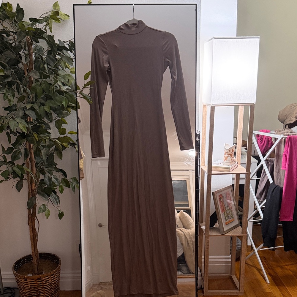 SKIMS Chocolate Long Sleeve Dress